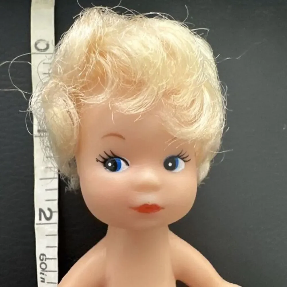 Vintage‎ Plastic Mini Baby Doll 4 inch 1960's doll